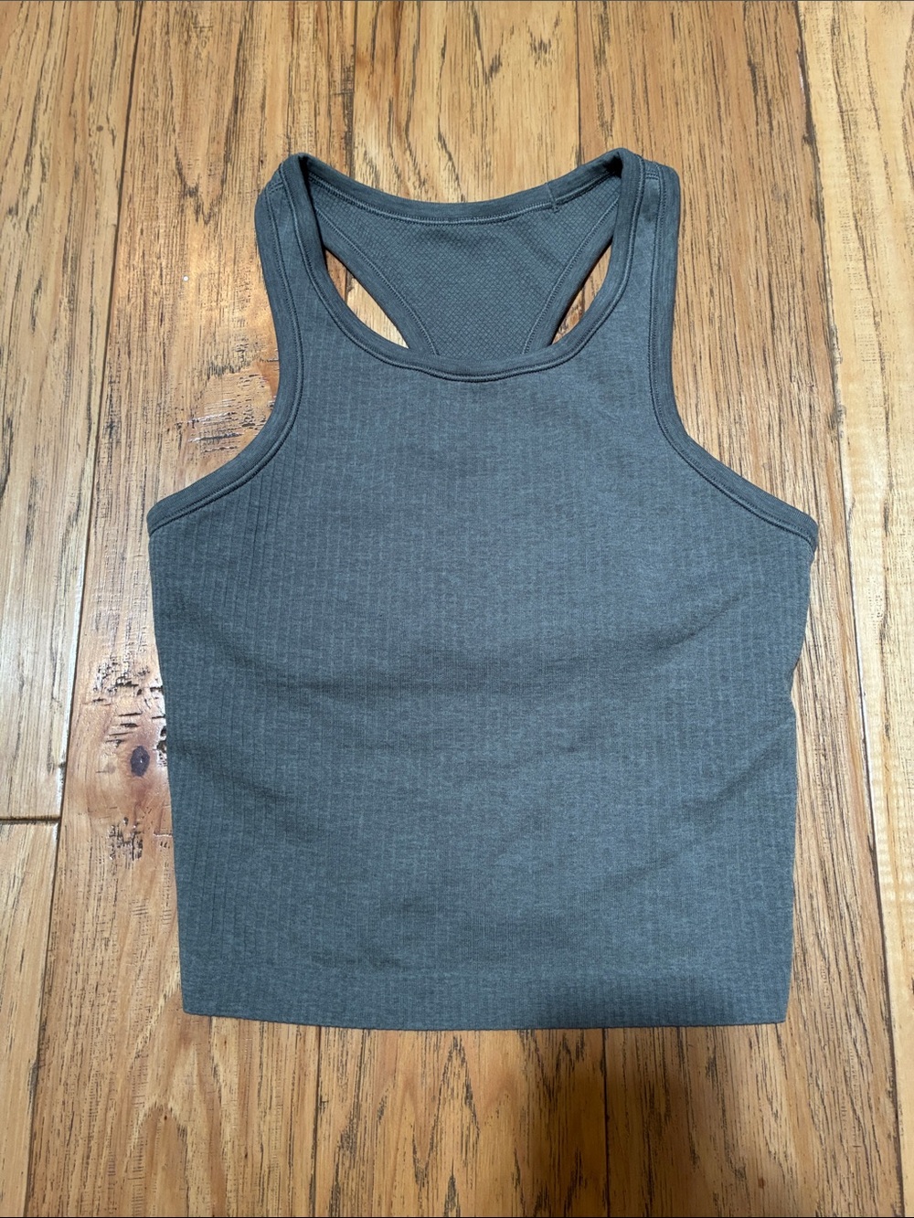 lululemon athletica Ribbed Racerback Crop Tank - Charcoal Gray - size 6